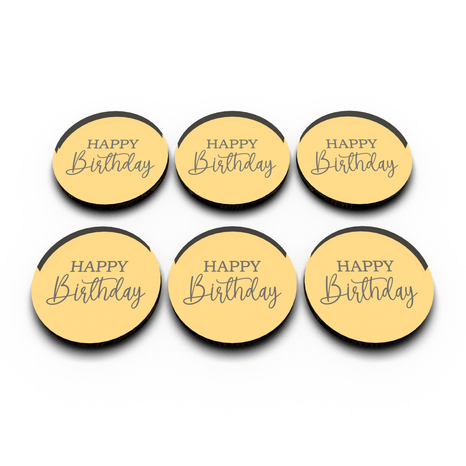 Топпер бирка happy birthday золотая