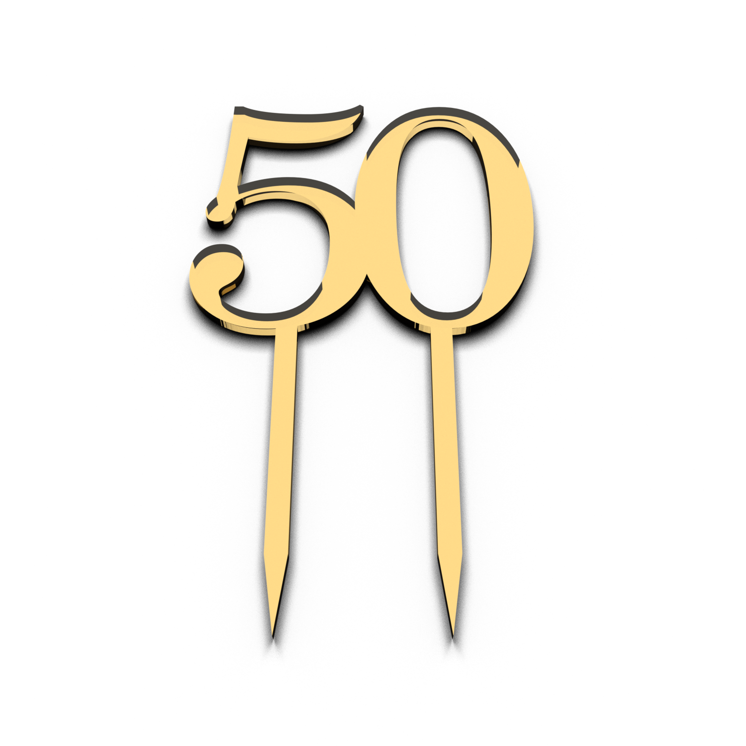 Топпер для торта цифра 50 золотой акриловый