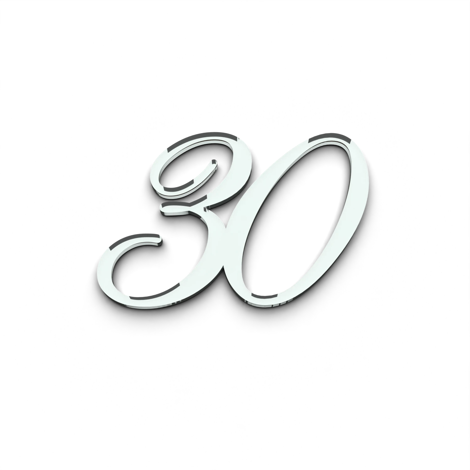 Топпер для торта цифра 30 акриловый зеркальный