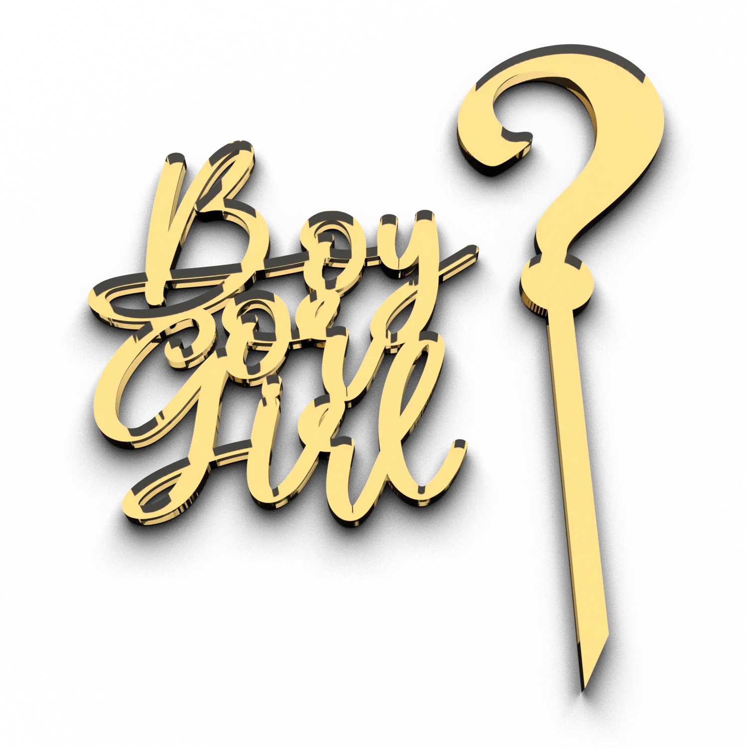 Топпер Boy or Girl. Зеркальный. Акриловый.