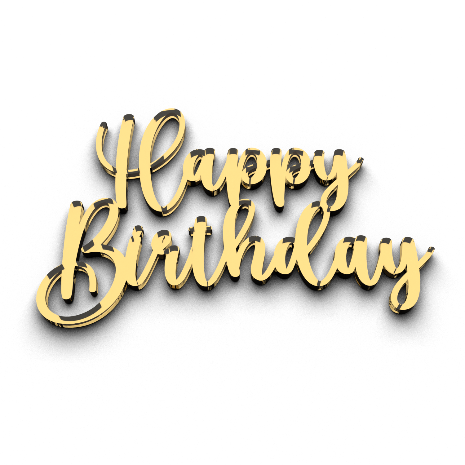 Топпер для торта happy birthday акриловый золотой