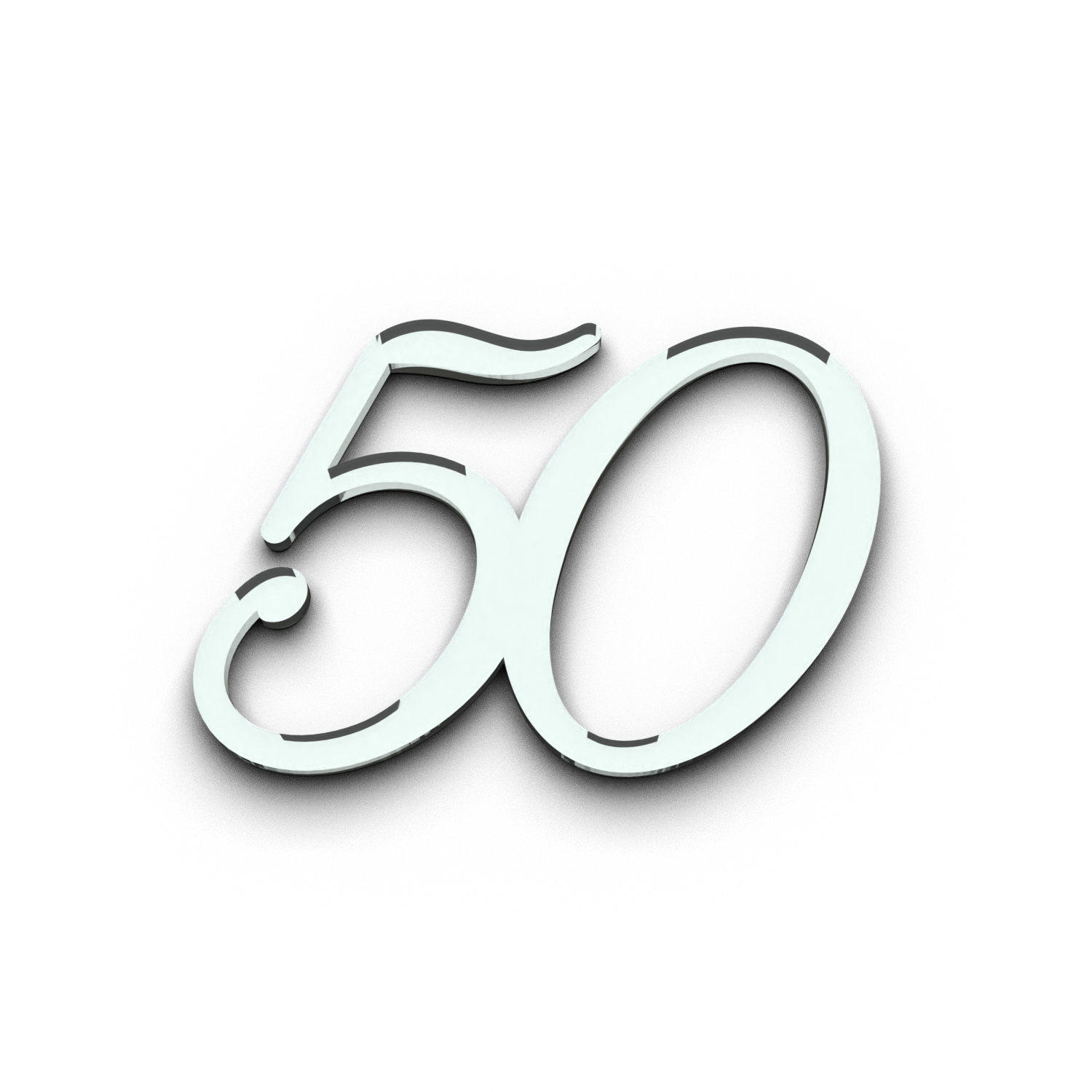 Топпер для торта цифра 50 серебро акриловый