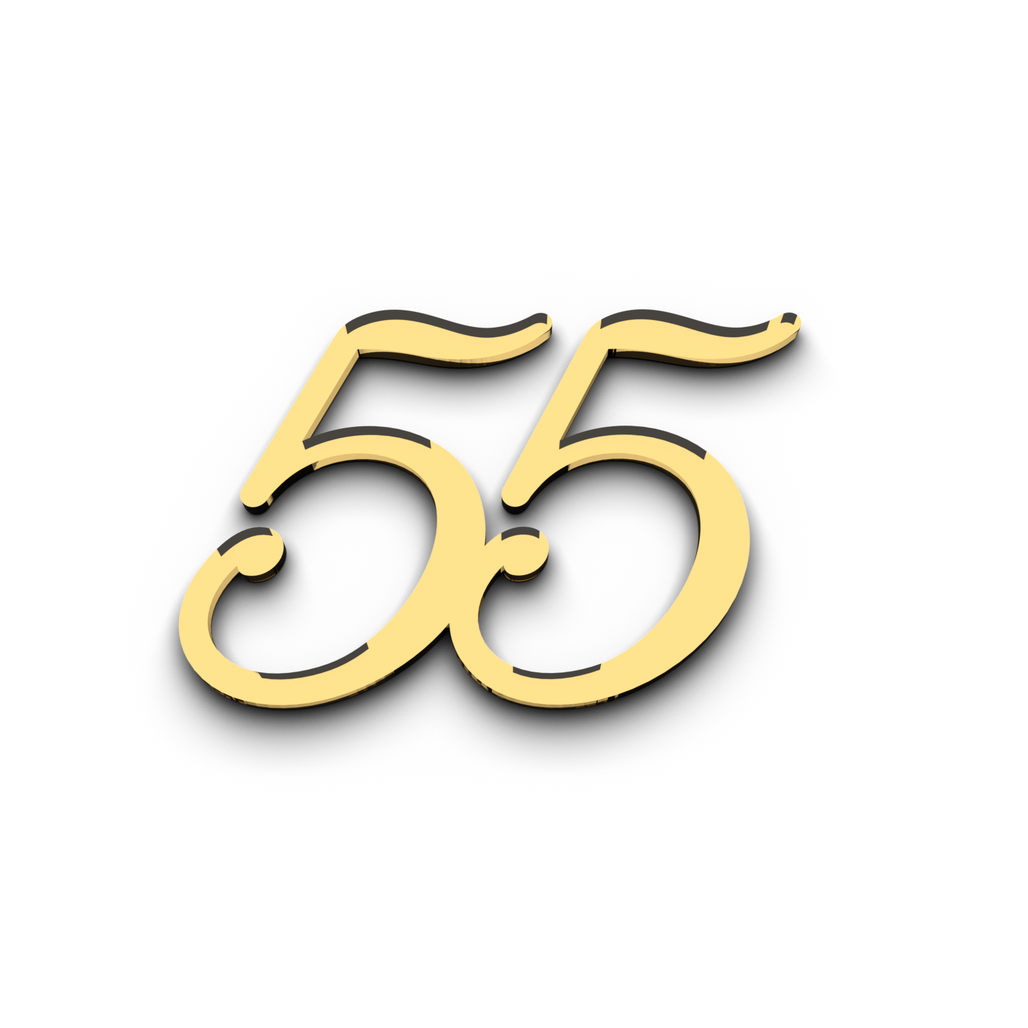 Топпер для торта цифра 55 золотая акриловая