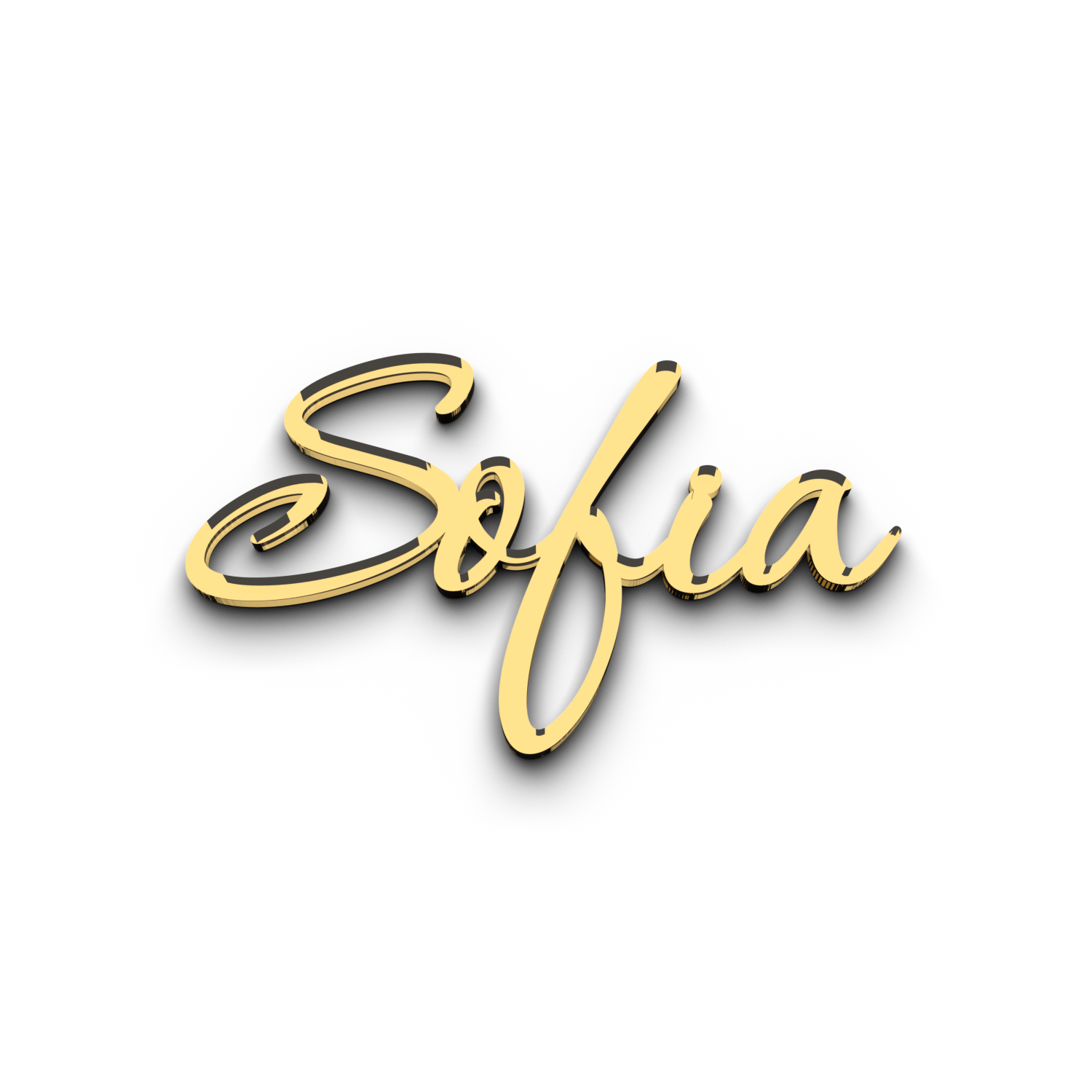 Именной топпер на торт Sofia из зеркального акрила