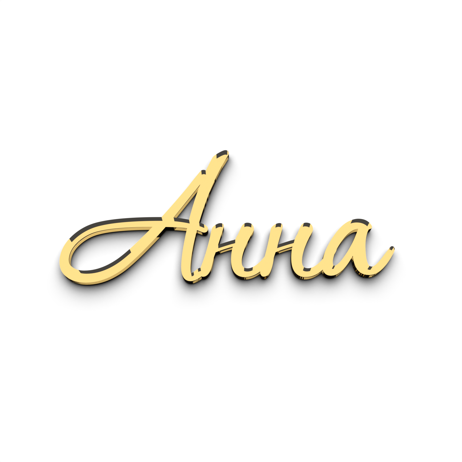 Топпер для торта именной Анна золотой
