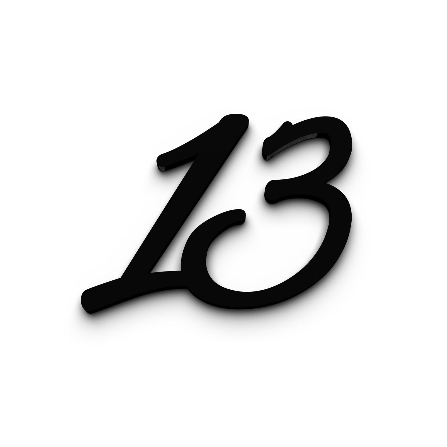 Черная цифра 13 из акрила