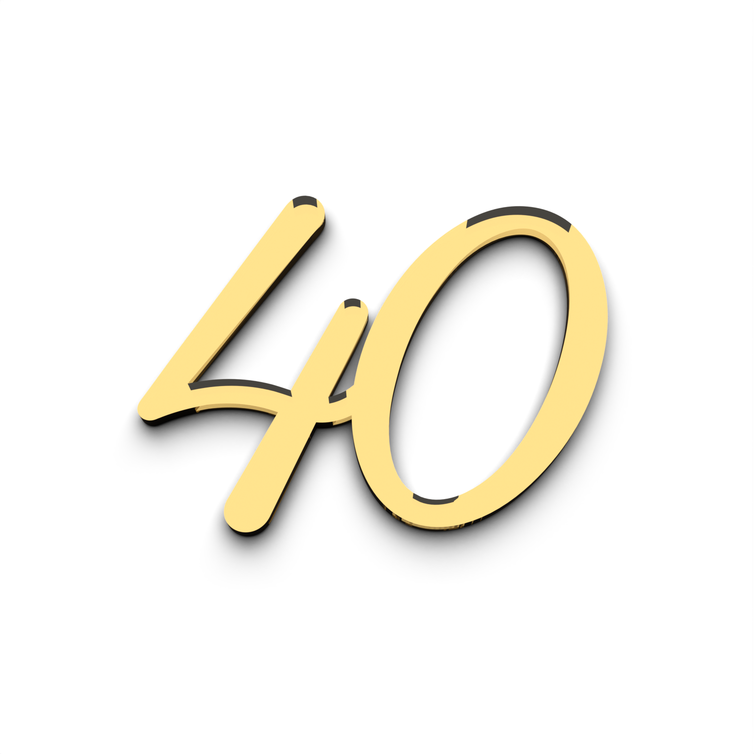 Топпер на торт цифра 40 золотой акриловый